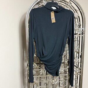 Michael Stars Luxe Modal Blend Long Sleeve Turtle Neck Top - Black - NWT's